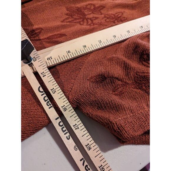 Monoreno Women Rust Brown Floral Embroidered Sweater Size Large - Picture 13 of 14